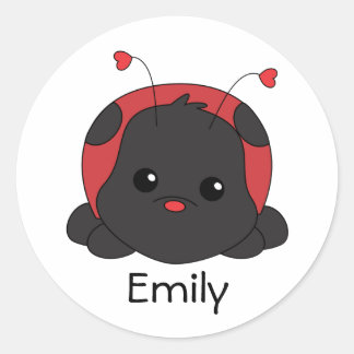 Cutie Lady Bug Classic Round Sticker