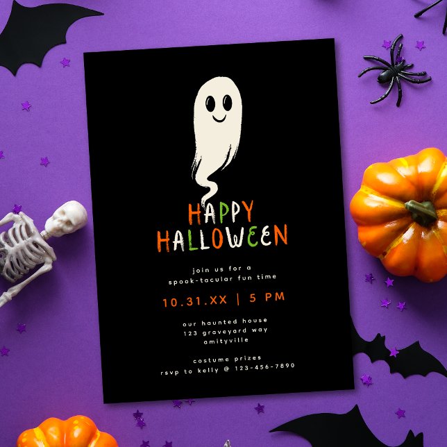 Cutie Lil Ghost Kids Halloween Party Invitation (Creator Uploaded)