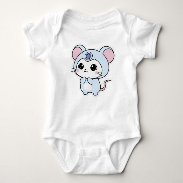 Cutie little mouse  baby bodysuit (Front)