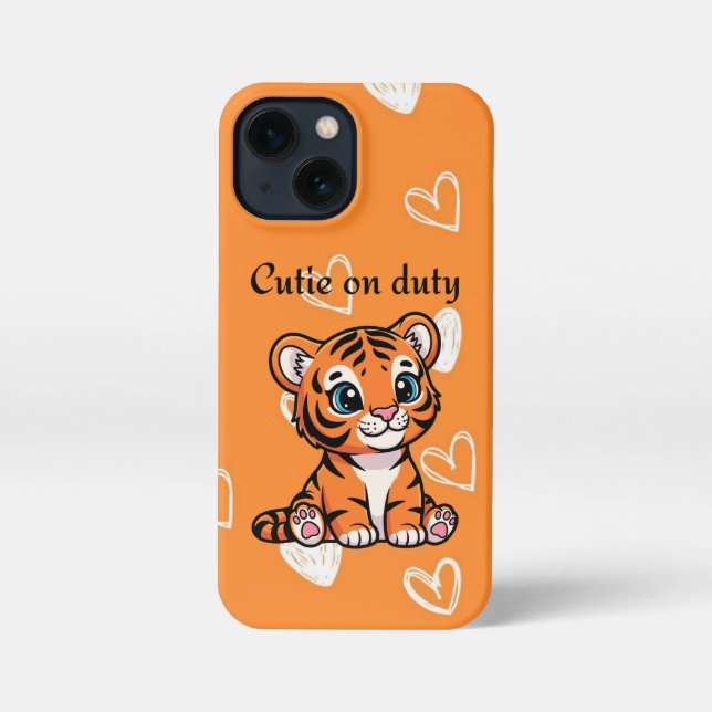 Cutie on Duty iPhone Case |  Baby Tiger Phone Case (Back)