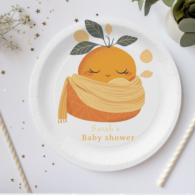 cutie orange Baby shower  Paper Plates (Creator Uploaded)