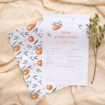 Cutie Orange Baby Shower Prediction & Advice Game