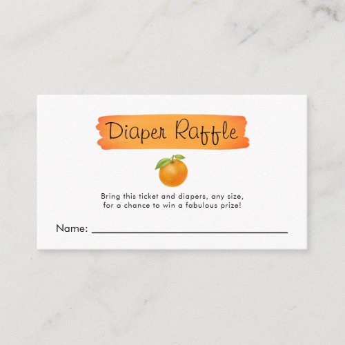 Cutie Orange Citrus Baby Shower Diaper Raffle Enclosure Card