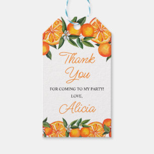 Cutie orange citrus birthday Thank you favor Gift Tags