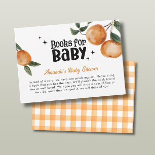 Cutie Orange Citrus Books for Baby Shower Enclosure Card