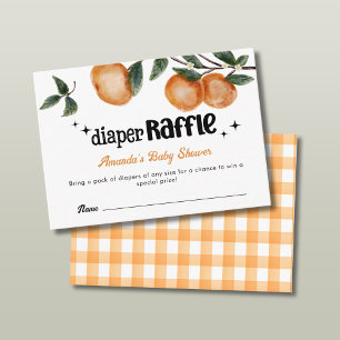 Cutie Orange Citrus Diaper Raffle Baby Shower Enclosure Card