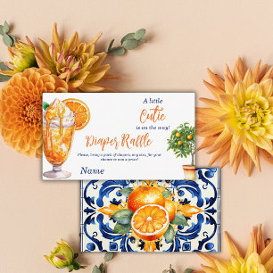 Cutie Orange Citrus Summer Baby Shower Diaper Enclosure Card