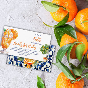 Cutie Orange Citrus Summer Book Baby Shower Game Enclosure Card