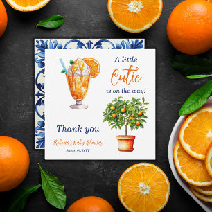 Cutie Orange Citrus Summer Ice Cream Baby Shower Holiday Card