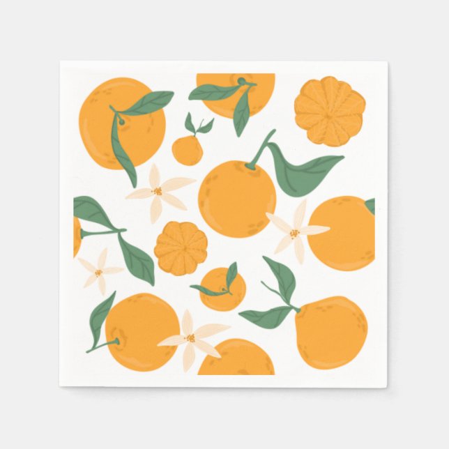 Cutie Orange Mandarin Tangerine Clementine  Napkins (Front)