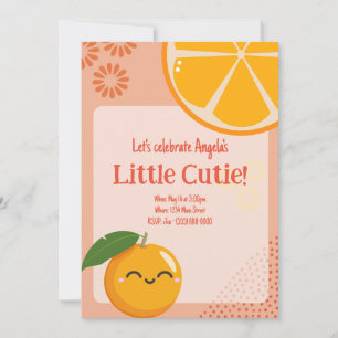 Cutie Orange Smile Baby Shower Invitation