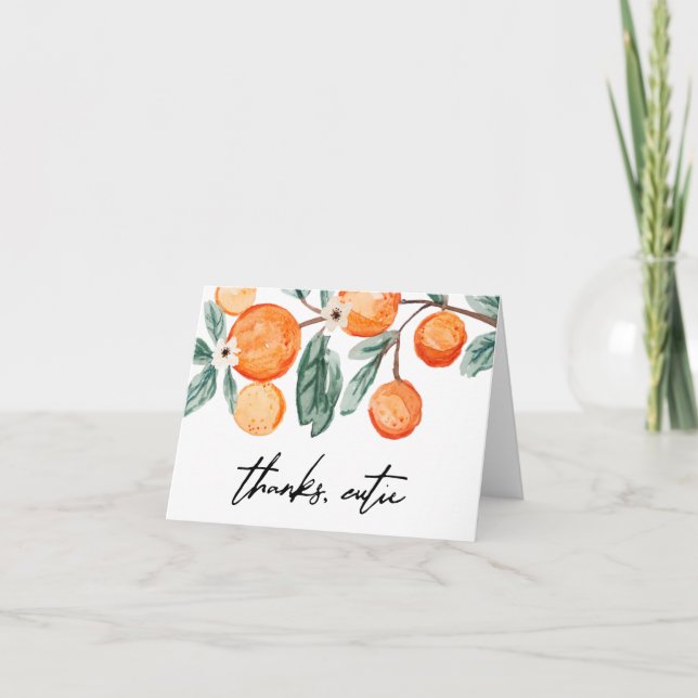 Cutie Orange Thank You Card (Front)