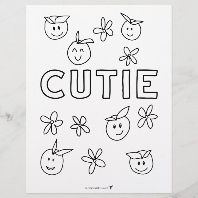 Cutie Oranges Budget Coloring Page (Front)