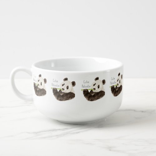 Cutie Patootie Cute Panda Asian Bear Fun Animal Soup Mug
