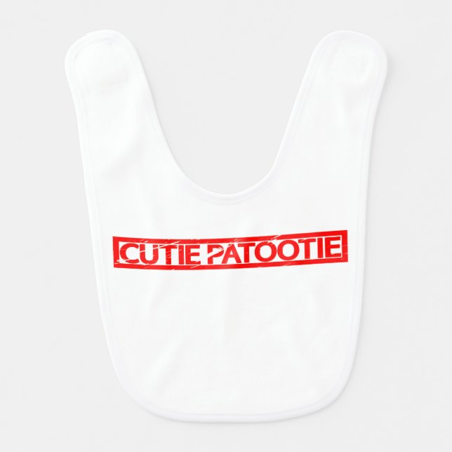 Cutie Patootie Stamp Baby Bib (Front)