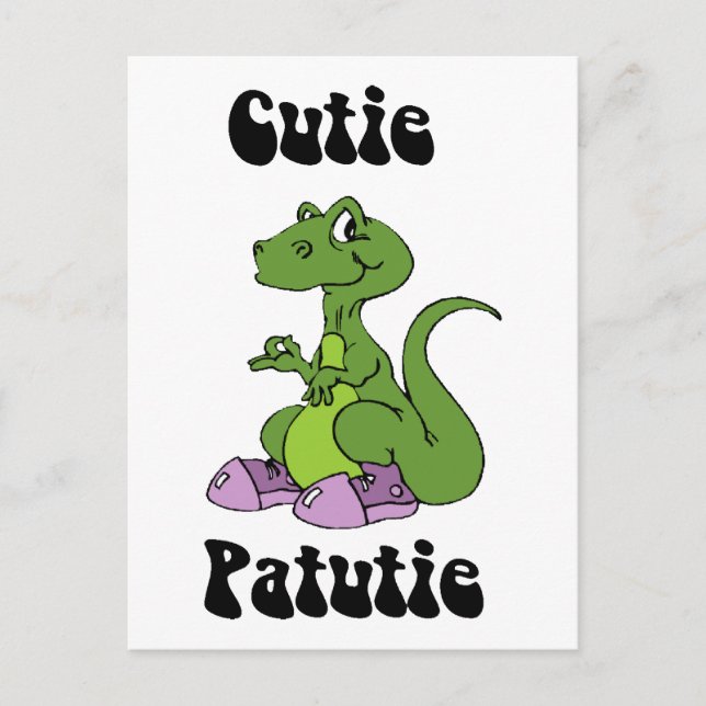 Cutie Patutie Dino Postcard (Front)