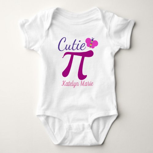 Cutie Pi Cute Funny Math Pun Baby Bodysuit