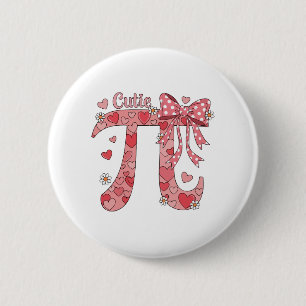 Cutie Pi Day Coquette Women Kids Girls Math Button