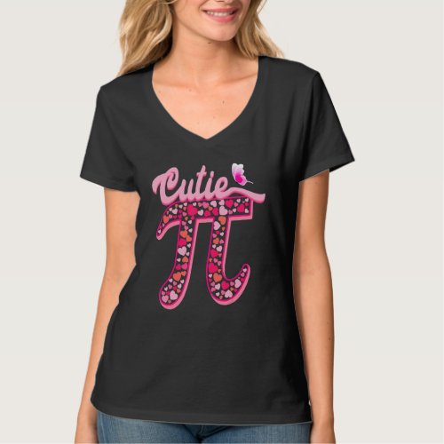 Cutie Pi Day Pink Heart Pi Day Love Pi Day Mathema T_Shirt