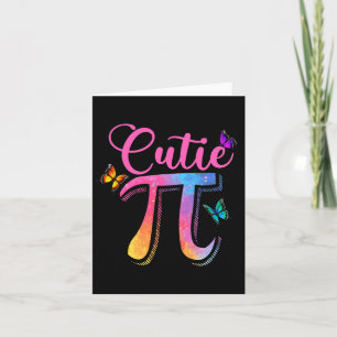 Cutie Pi Day Symbol Retro Colour Butterfly Pi 3.14 Card