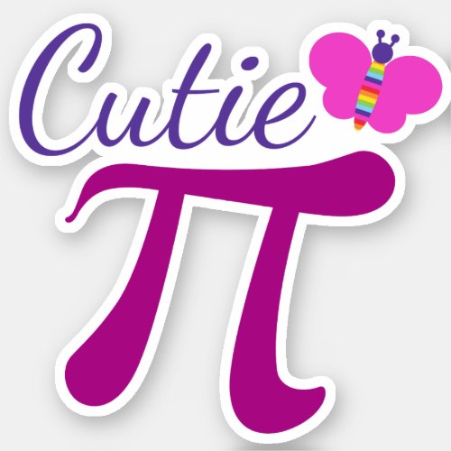 Cutie Pi Funny Math Pun Sticker