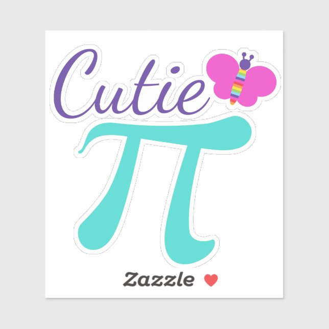Cutie Pi Symbol Cute Math Pun Laptop Sticker (Sheet)
