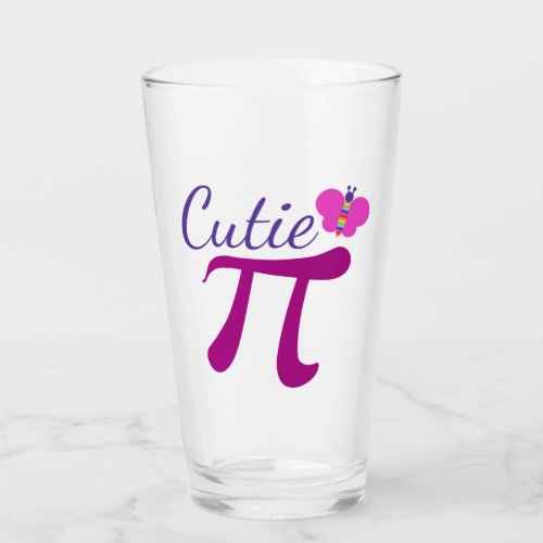 Cutie Pi Symbol Funny Math Pun Glass