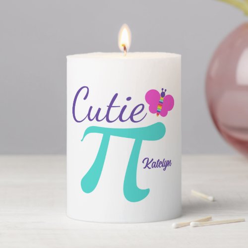 Cutie Pi Symbol Math Pun Custom Pillar Candle