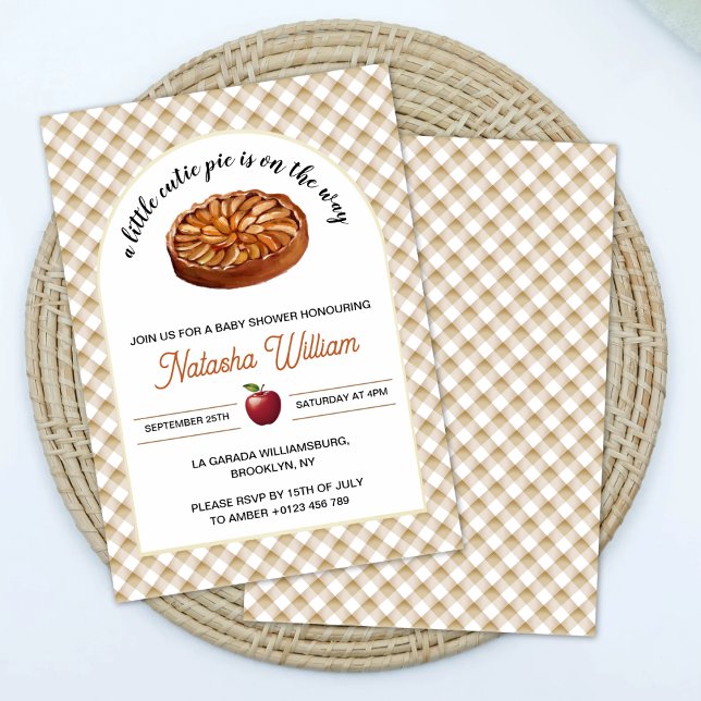 Cutie Pie Apple Pie Thanksgiving Baby Shower Invitation (Creator Uploaded)