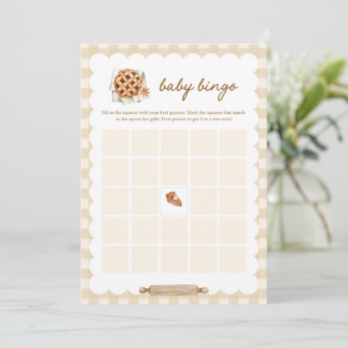 Cutie Pie Baby Shower Baby Bingo Game Cards