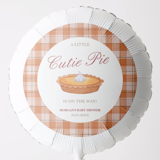 Cutie Pie Baby Shower Balloon (Front)