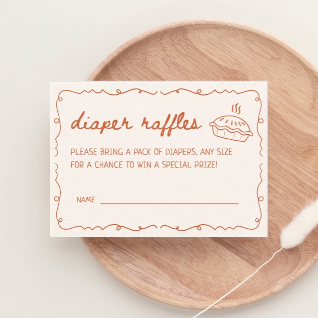 Cutie Pie Baby Shower Diaper Raffle  Enclosure Card (Creator Uploaded)