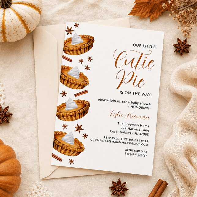 Cutie Pie Baby Shower – Fall Invitation (Creator Uploaded)