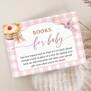 Cutie Pie Baby Shower Girl Pink Books For Baby Enclosure Card