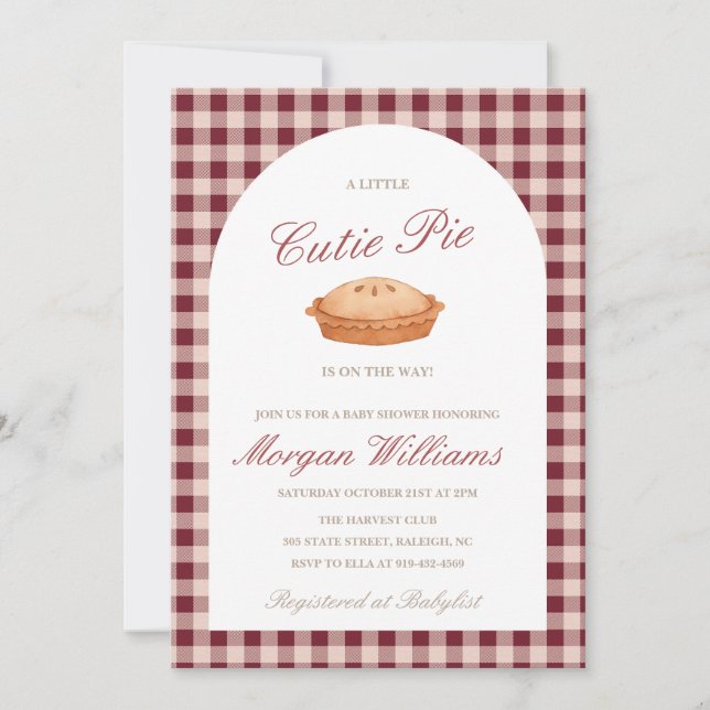 Cutie Pie Baby Shower Invitation (Front)