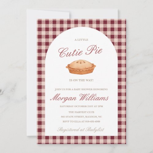 Cutie Pie Baby Shower Invitation