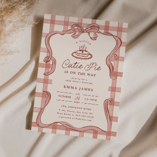 Cutie Pie Baby Shower Invitation Fall Gingham