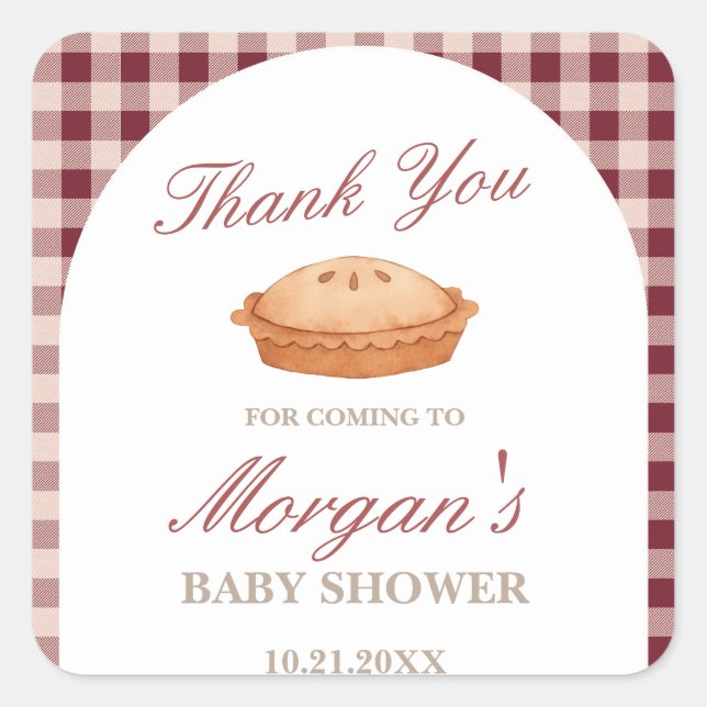 Cutie Pie Baby Shower Square Sticker (Front)