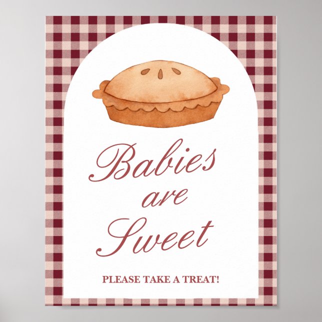 Cutie Pie Baby Shower Sweet Treat Favor Sign (Front)