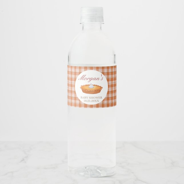 Cutie Pie Baby Shower Water Bottle Label (Front)