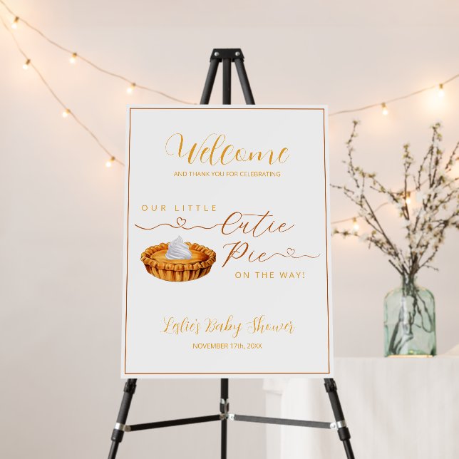 Cutie Pie Baby Shower Welcome Sign (In Situ (Stand))