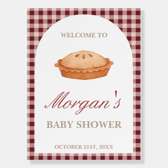 Cutie Pie Baby Shower Welcome Sign On A Foam Board (Front)