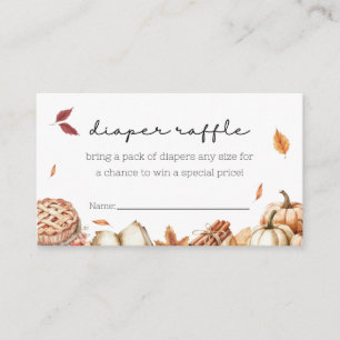 Cutie Pie Baking Autumn Diaper Raffle Baby Shower Enclosure Card