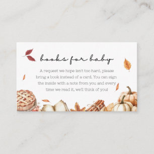 Cutie Pie Baking Books For Baby Fall Baby Shower Enclosure Card