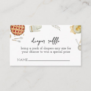 Cutie Pie Baking Diaper Raffle Baby Shower  Enclosure Card