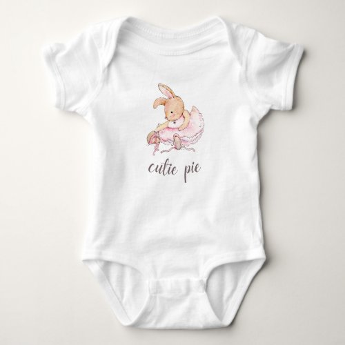 Cutie Pie Ballerina Bunny Baby Girls Bodysuit