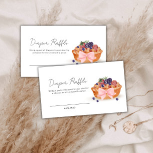 Cutie Pie Berry Bow Diaper Raffle Baby Shower Enclosure Card