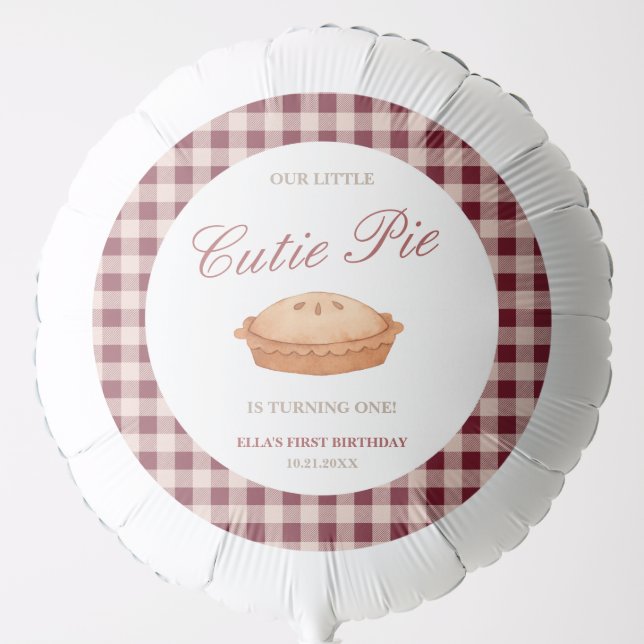 Cutie Pie Birthday Balloon (Front)