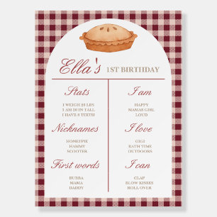 Cutie Pie Birthday Milestone Sign On A Foam Board