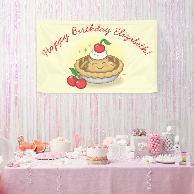 Cutie Pie Birthday Party Kids Cherry Banner (Party)